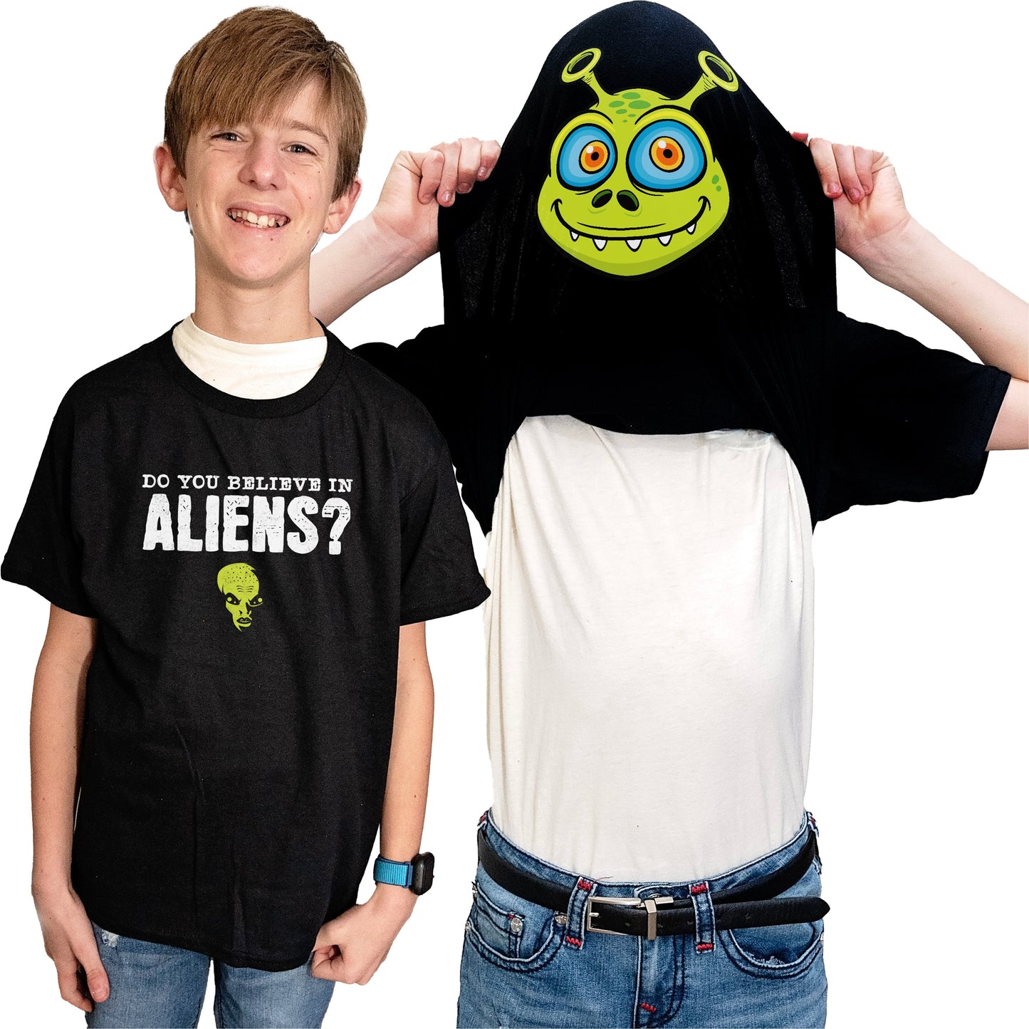 Do You Believe In Aliens? Funny Flip Shirt - Alien T-Shirt