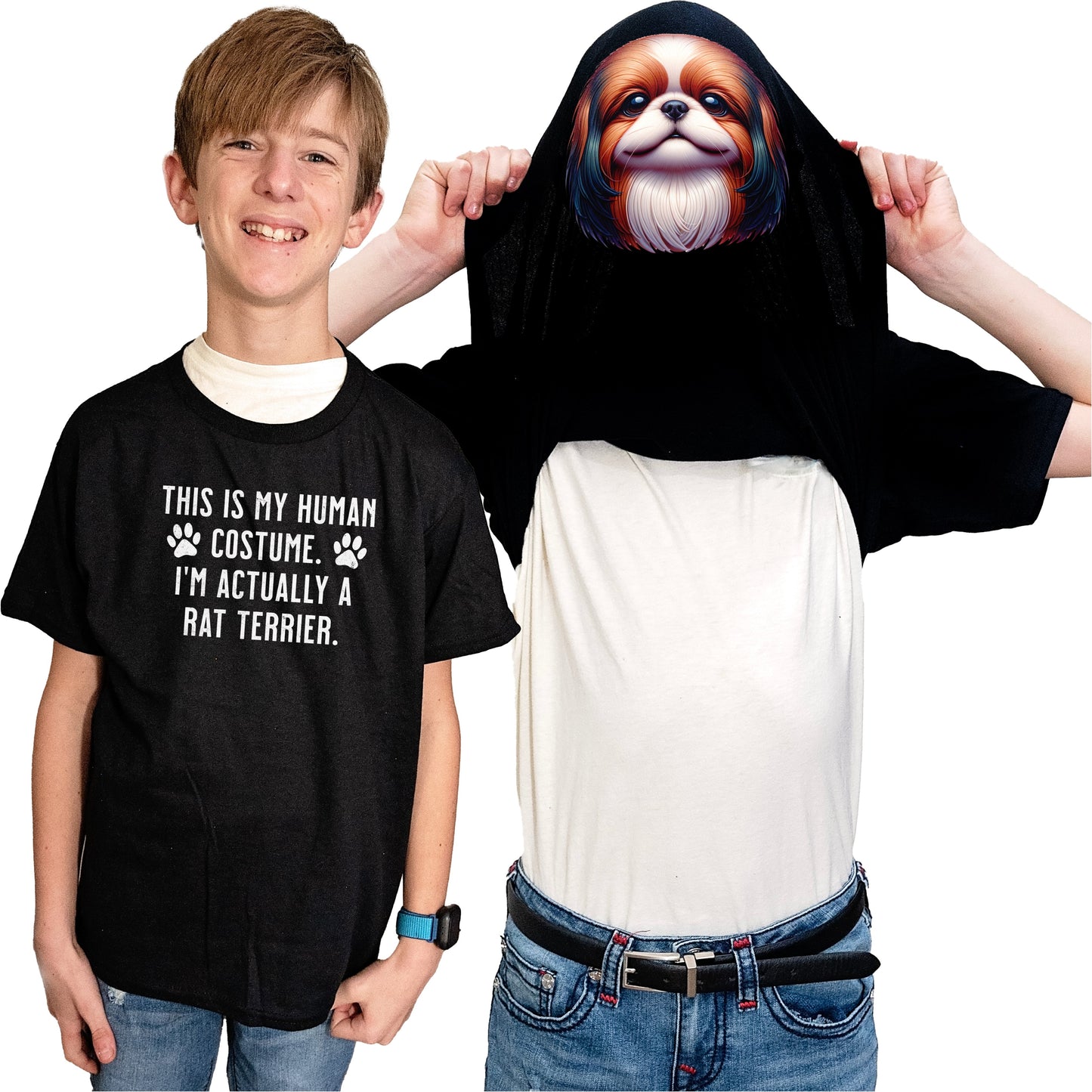 I'm Really A Japanese Chin Flip Shirt - Funny Dog Owner T-Shirt Flip Tee
