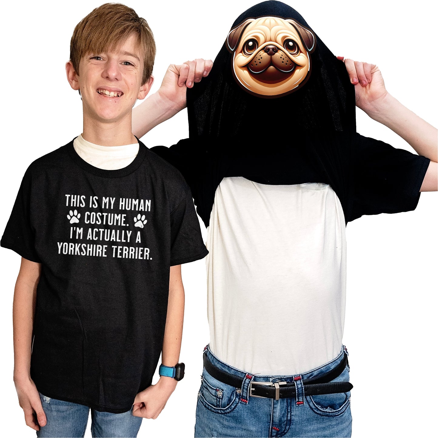 I'm Really A Pug Flip Shirt - Funny Dog Owner T-Shirt Flip Tee