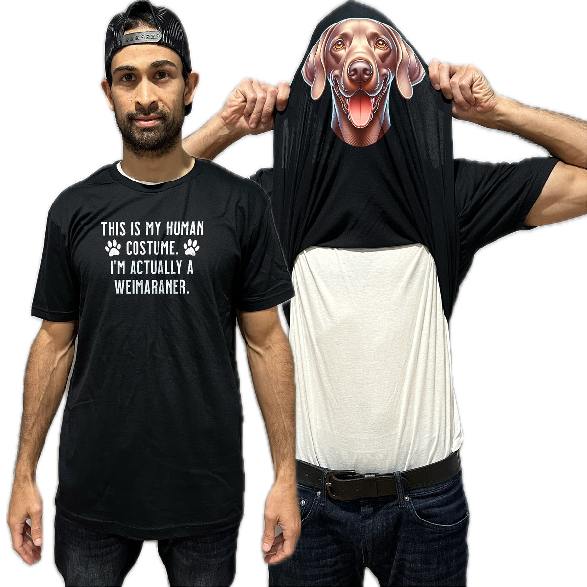 I'm Really A Weimaraner Flip Shirt - Funny Dog Owner T-Shirt Flip Tee
