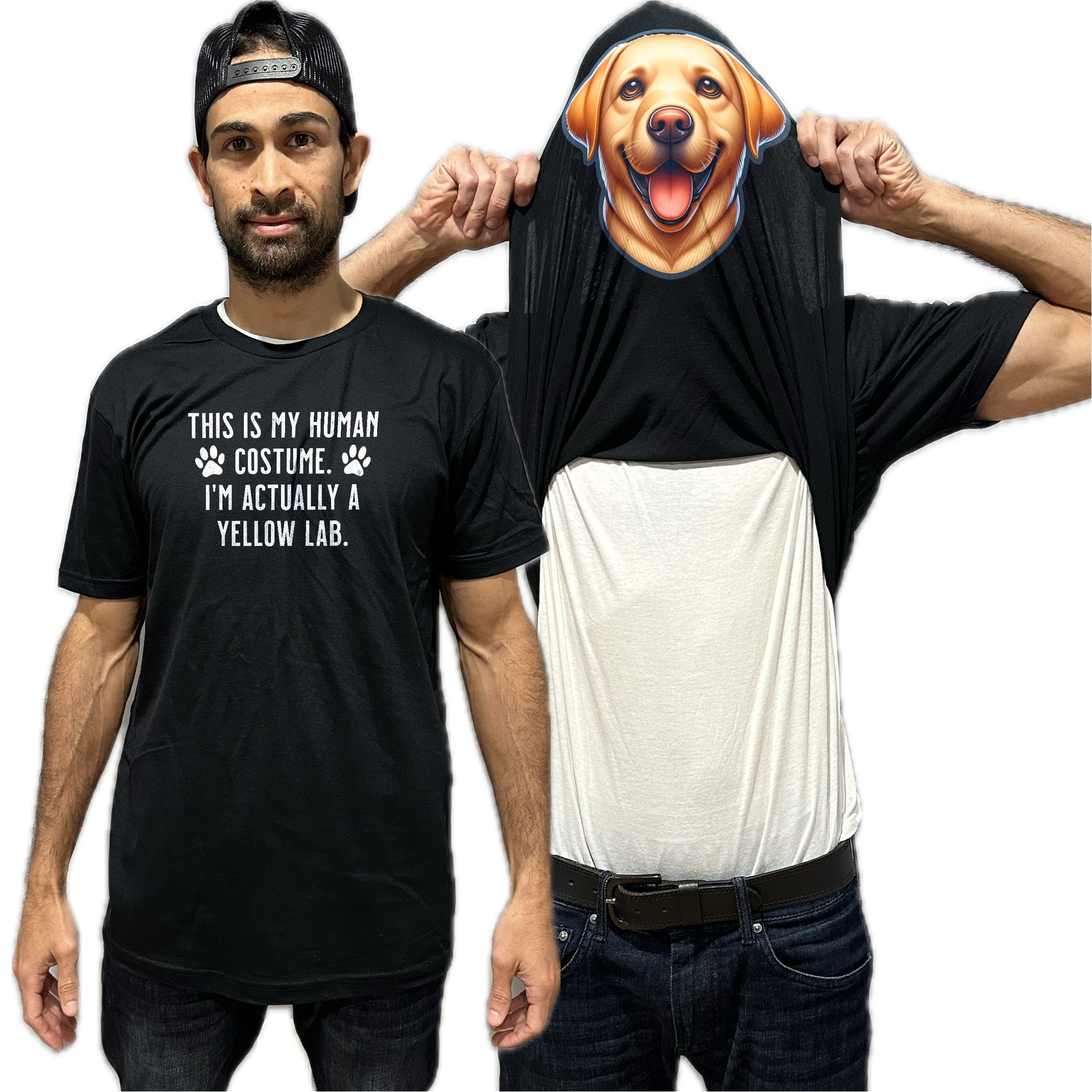 I'm Really A Yellow Lab Flip Shirt - Funny Dog Owner T-Shirt Flip Tee