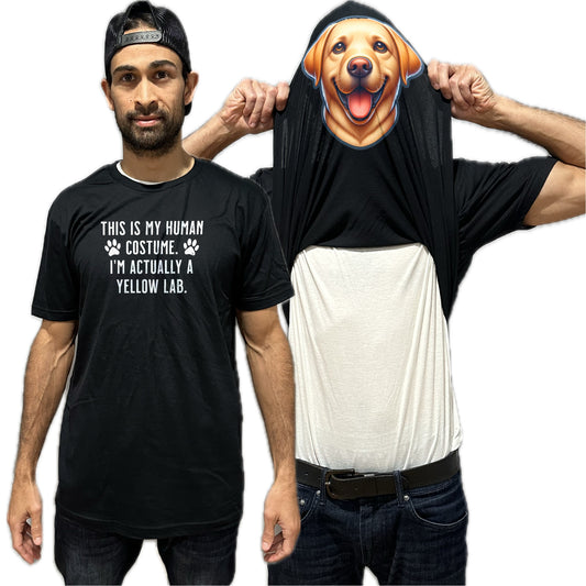 I'm Really A Yellow Lab Flip Shirt - Funny Dog Owner T-Shirt Flip Tee