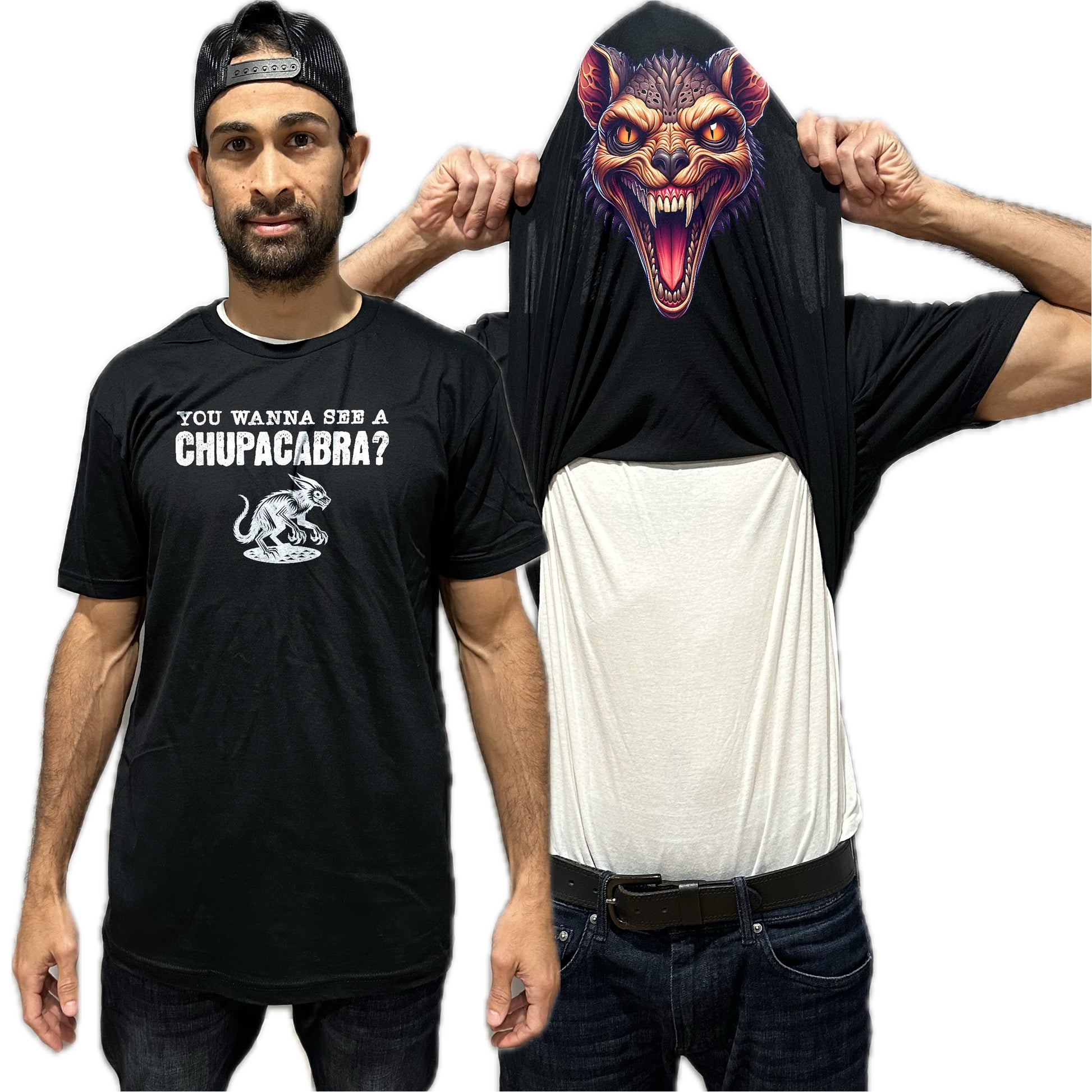 You Wanna See A Chupacabra Flip Shirt - Funny Chupacabra Face Cryptozoology T-Shirt Flip Tee