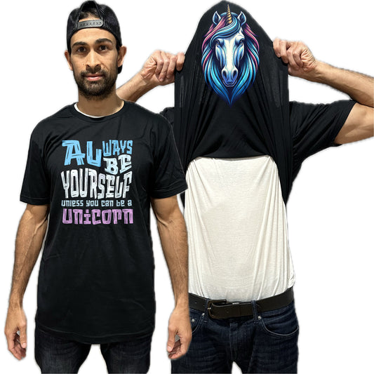 Always Be Yourself Unless You Can Be A Unicorn Flip Shirt - Funny Unicorn Face T-Shirt Flip Tee