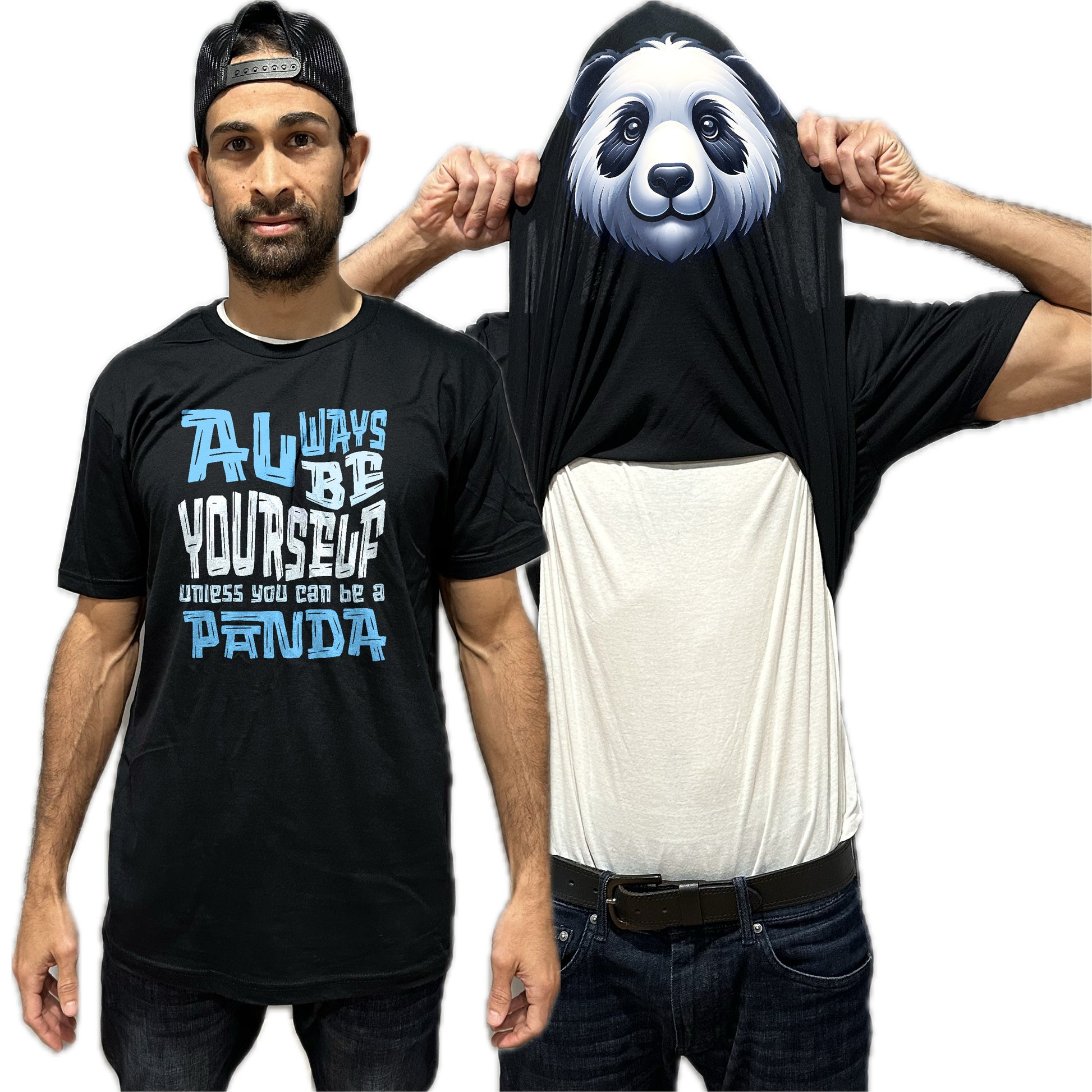 Always Be Yourself Unless You Can Be A Panda Flip Shirt - Funny Panda Bear Face T-Shirt Flip Tee