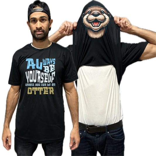 Always Be Yourself Unless You Can Be An Otter Flip Shirt - Funny Sea Otter Face T-Shirt Flip Tee