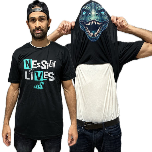 Nessie Lives Loch Ness Monster Flip Shirt - Funny Cryptid T-Shirt