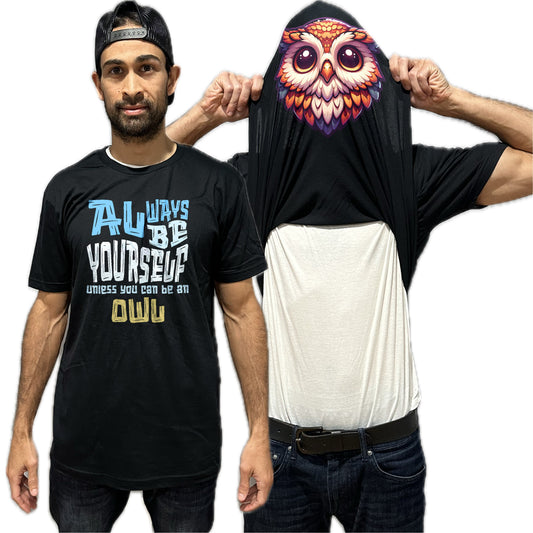 Always Be Yourself Unless You Can Be An Owl Flip Shirt - Funny Owl Face T-Shirt Flip Tee