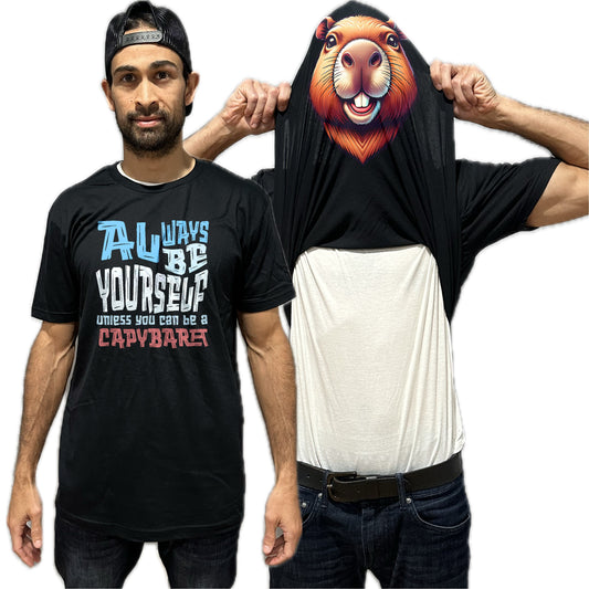 Always Be Yourself Unless You Can Be A Capybara Flip Shirt - Funny Capybara Face T-Shirt Flip Tee
