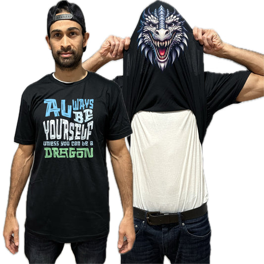 Always Be Yourself Unless You Can Be A Dragon Flip Shirt - Funny Dragon Face T-Shirt Flip Tee