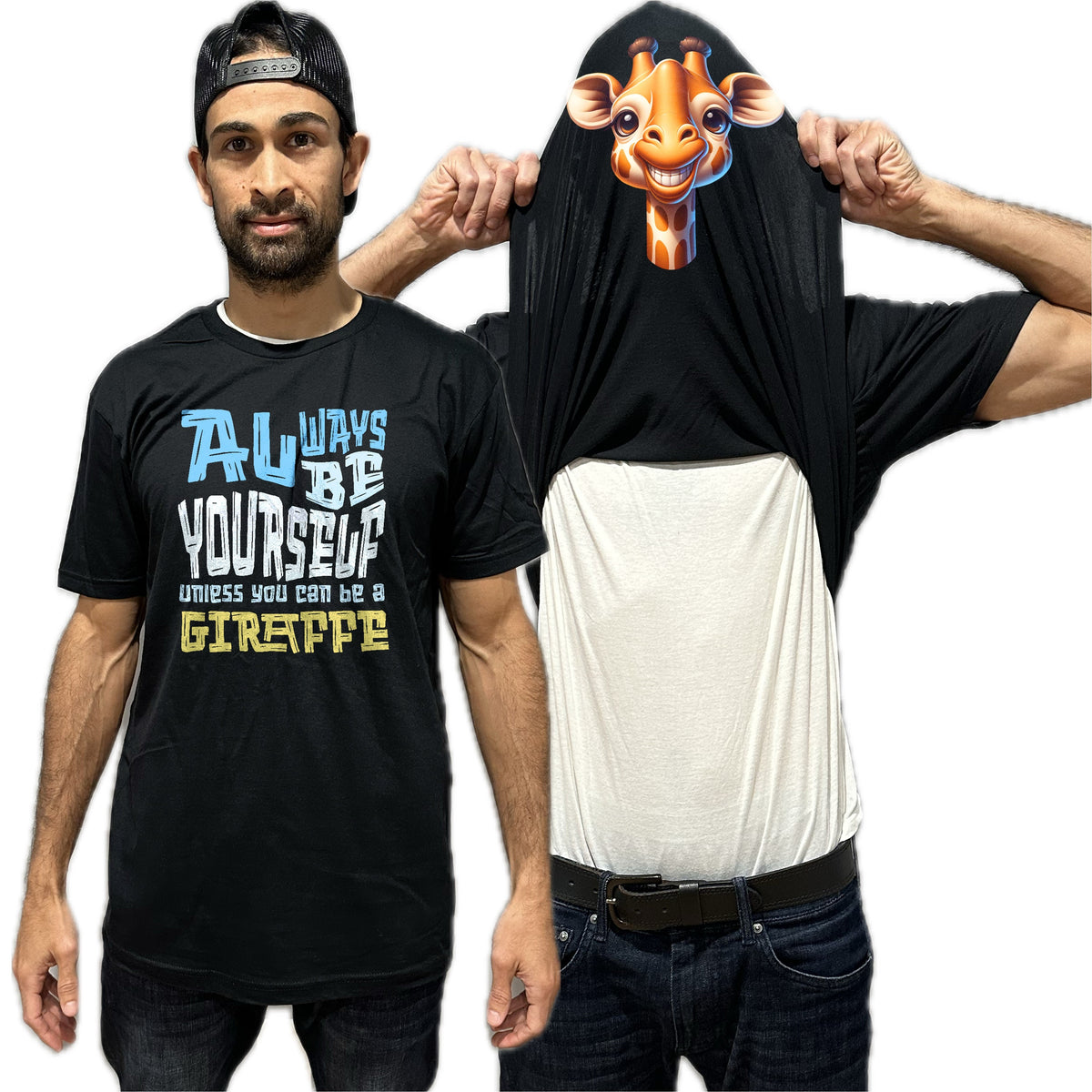 Always Be Yourself Unless You Can Be A Giraffe Flip Shirt - Funny Giraffe Face T-Shirt Flip Tee