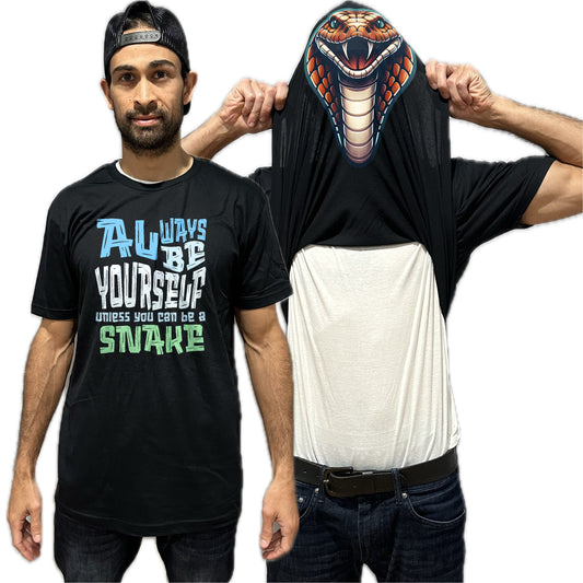 Always Be Yourself Unless You Can Be A Snake Flip Shirt - Funny Cobra Snake Face T-Shirt Flip Tee