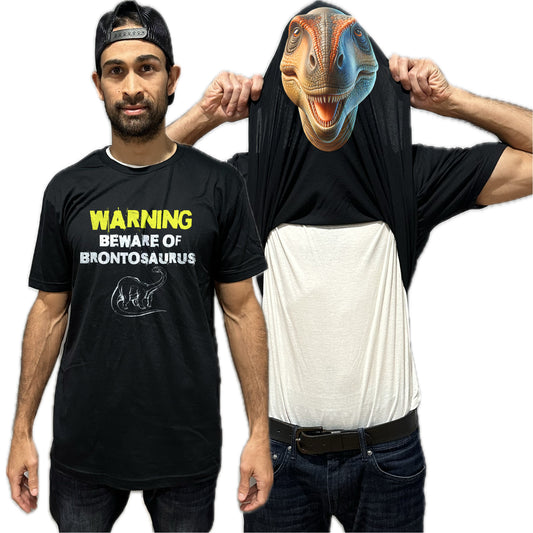 Beware of Brontosaurus Flip Shirt - Funny Dinosaur T-Shirt Flip Tee