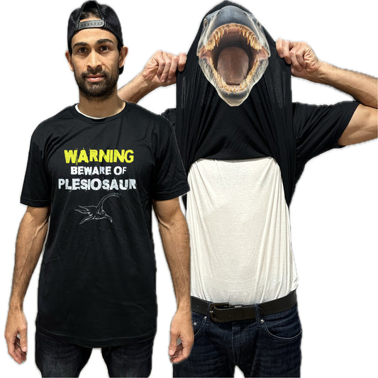Beware of Plesiosaur Flip Shirt - Funny Dinosaur T-Shirt Flip Tee