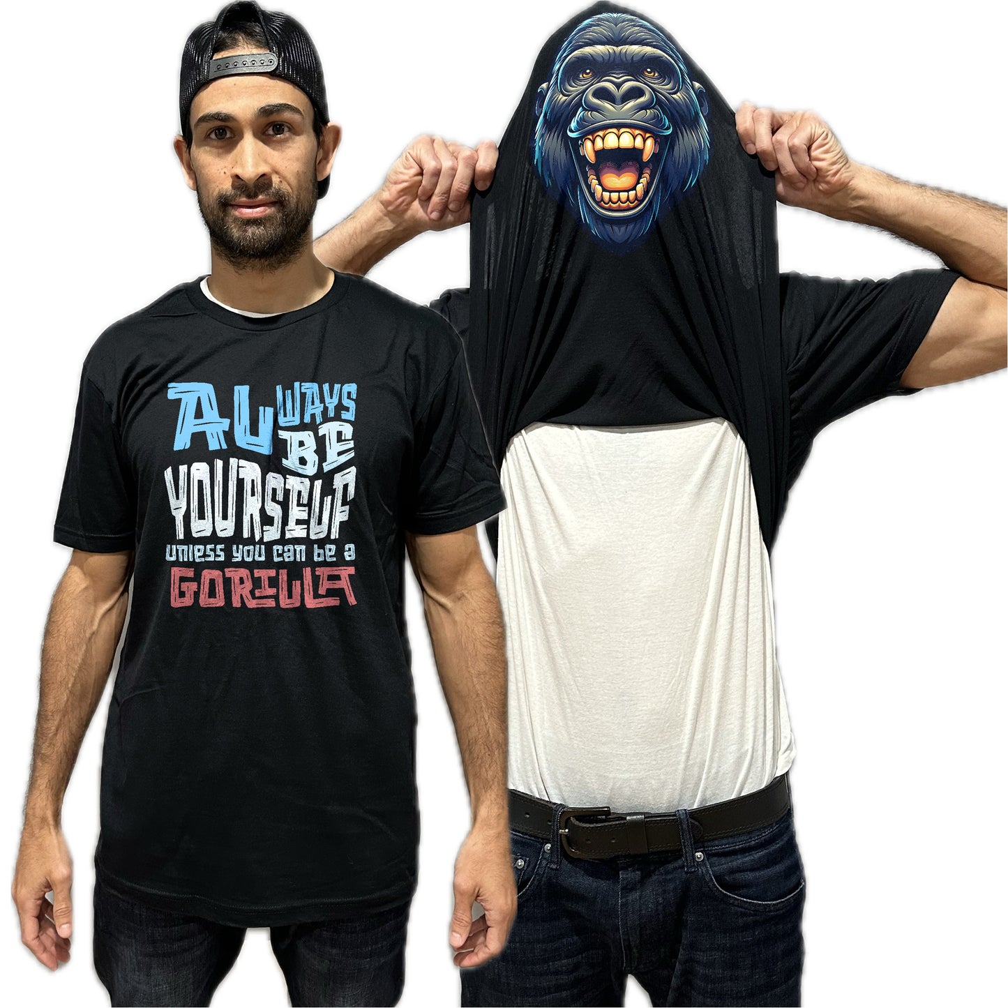 Always Be Yourself Unless You Can Be A Gorilla Flip Shirt - Funny Gorilla Face T-Shirt Flip Tee