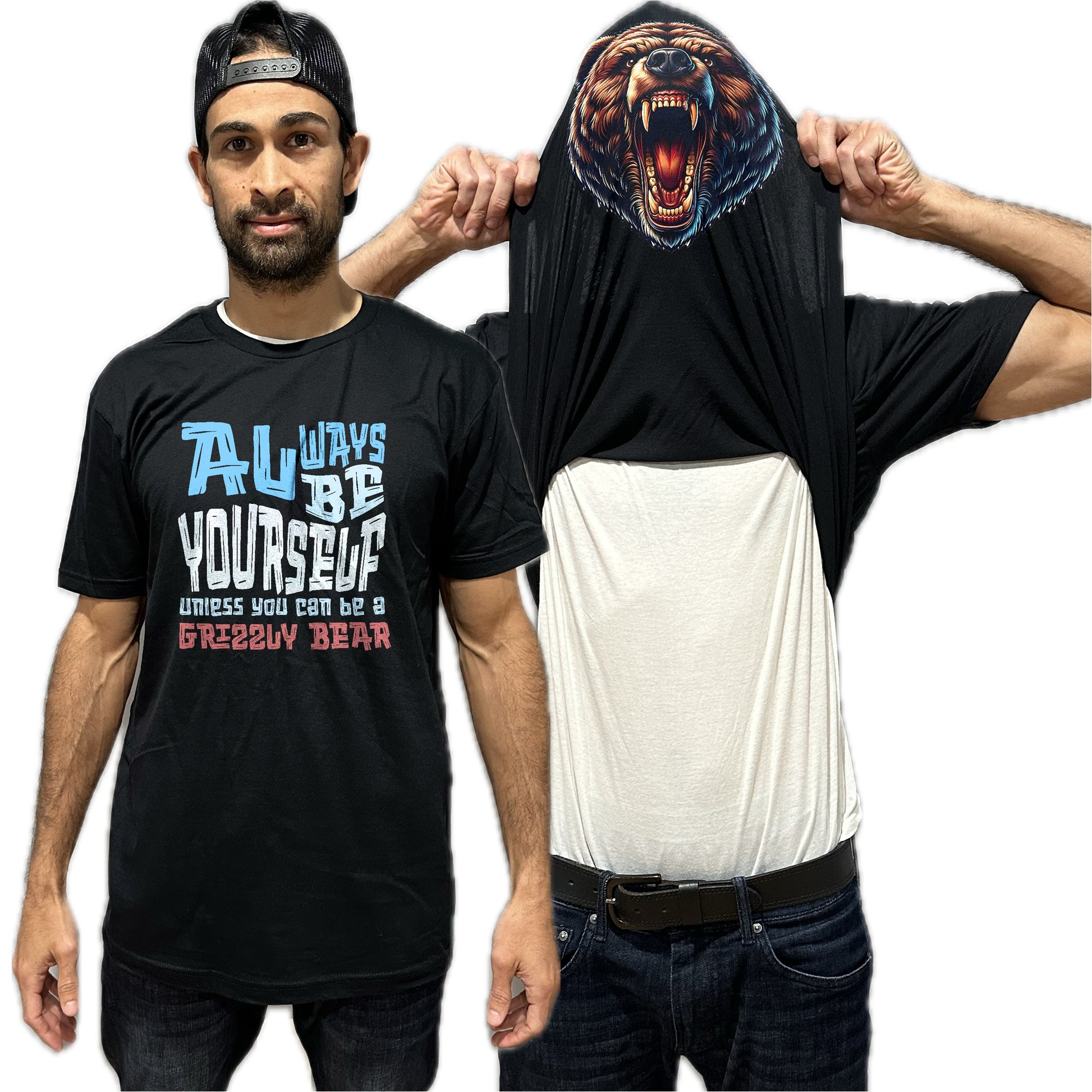 Always Be Yourself Unless You Can Be A Grizzly Bear Flip Shirt - Funny Grizzly Bear Face T-Shirt Flip Tee