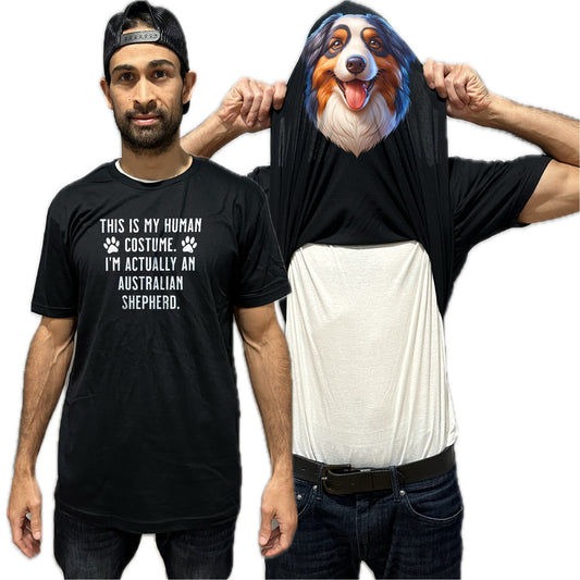 I'm Really An Australian Shepherd Flip Shirt - Funny Dog Owner T-Shirt Flip Tee