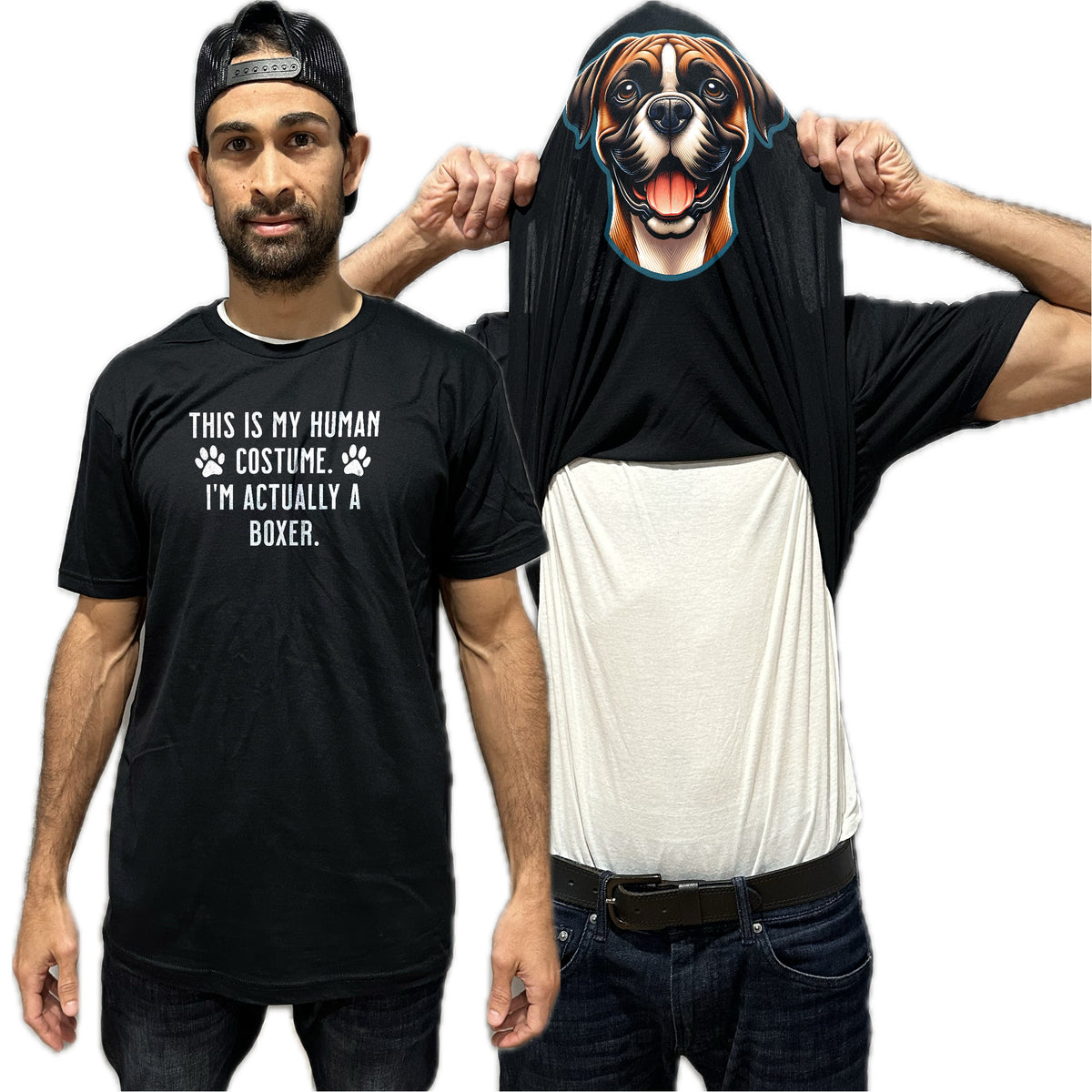 I'm Really A Boxer Flip Shirt - Funny Dog Owner T-Shirt Flip Tee