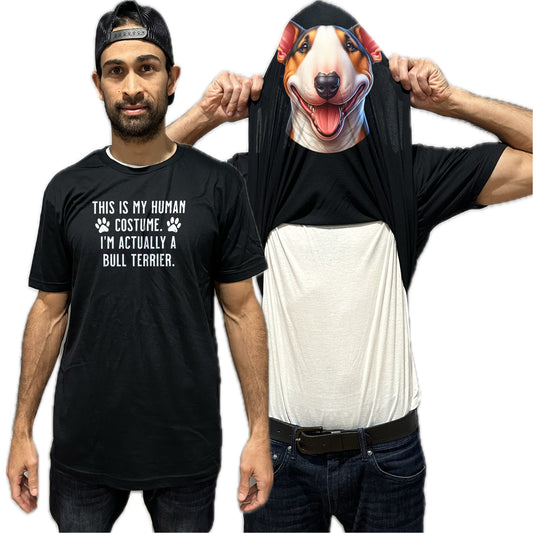 I'm Really A Bull Terrier Flip Shirt - Funny Dog Owner T-Shirt Flip Tee