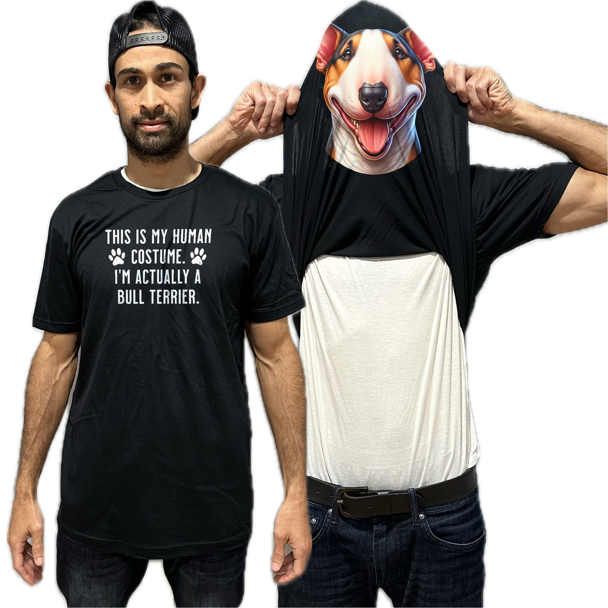 I'm Really A Bull Terrier Flip Shirt - Funny Dog Owner T-Shirt Flip Tee