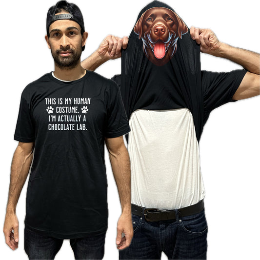 I'm Really A Chocolate Lab Flip Shirt - Funny Dog Owner T-Shirt Flip Tee