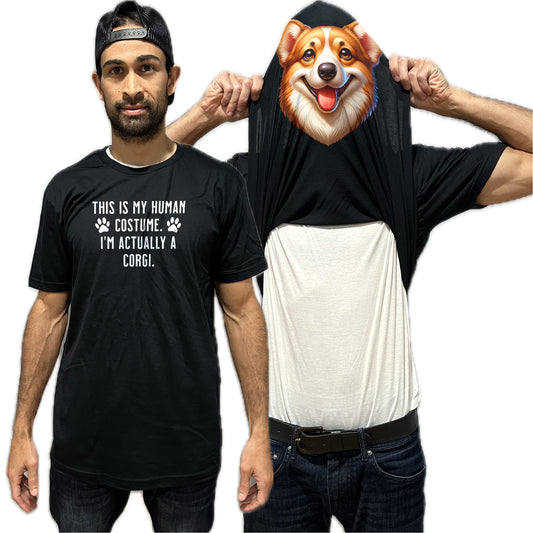 I'm Really A Corgi Flip Shirt - Funny Dog Owner T-Shirt Flip Tee