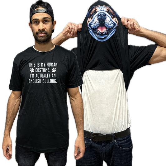 I'm Really An English Bulldog Flip Shirt - Funny Dog Owner T-Shirt Flip Tee