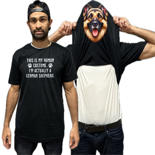 I'm Really A German Shepherd Flip Shirt - Funny Dog Owner T-Shirt Flip Tee