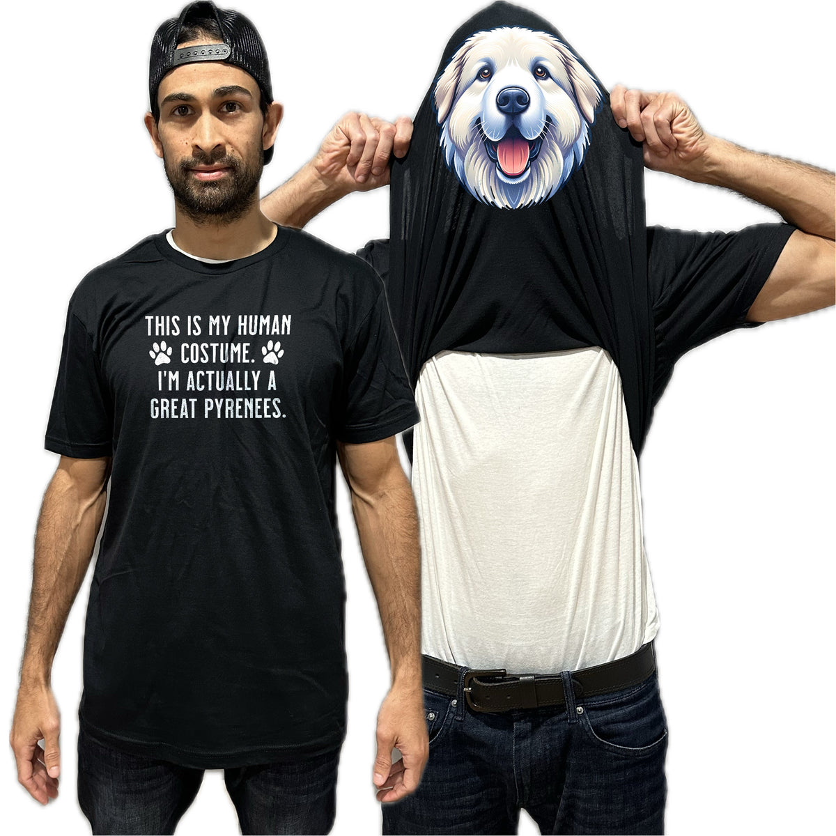 I'm Really A Great Pyrenees Flip Shirt - Funny Dog Owner T-Shirt Flip Tee