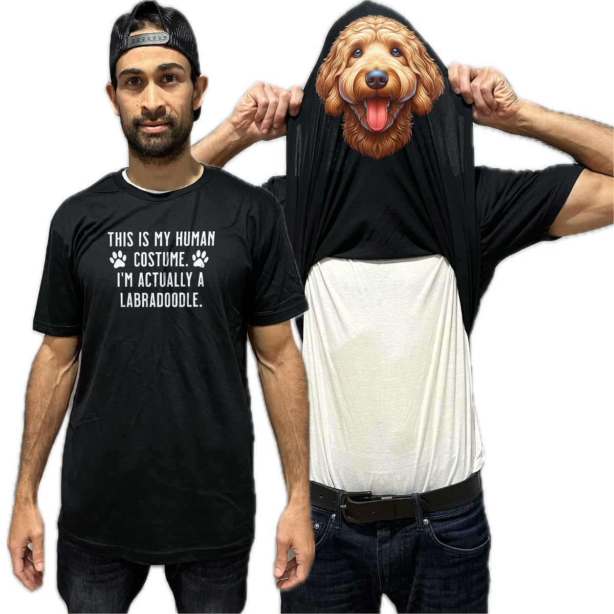 I'm Really A Labradoodle Flip Shirt - Funny Dog Owner T-Shirt Flip Tee