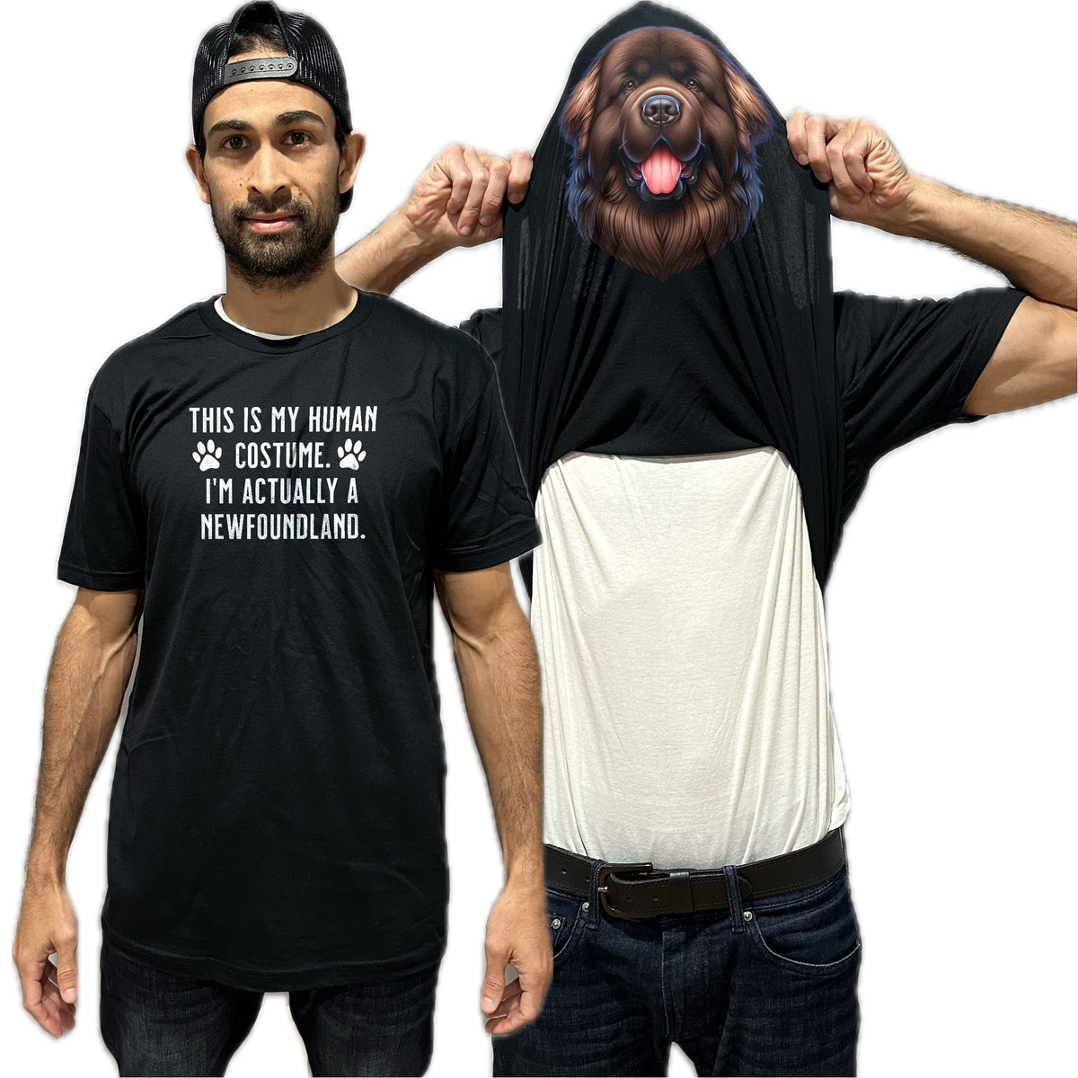 I'm Really A Newfoundland Flip Shirt - Funny Dog Owner T-Shirt Flip Tee