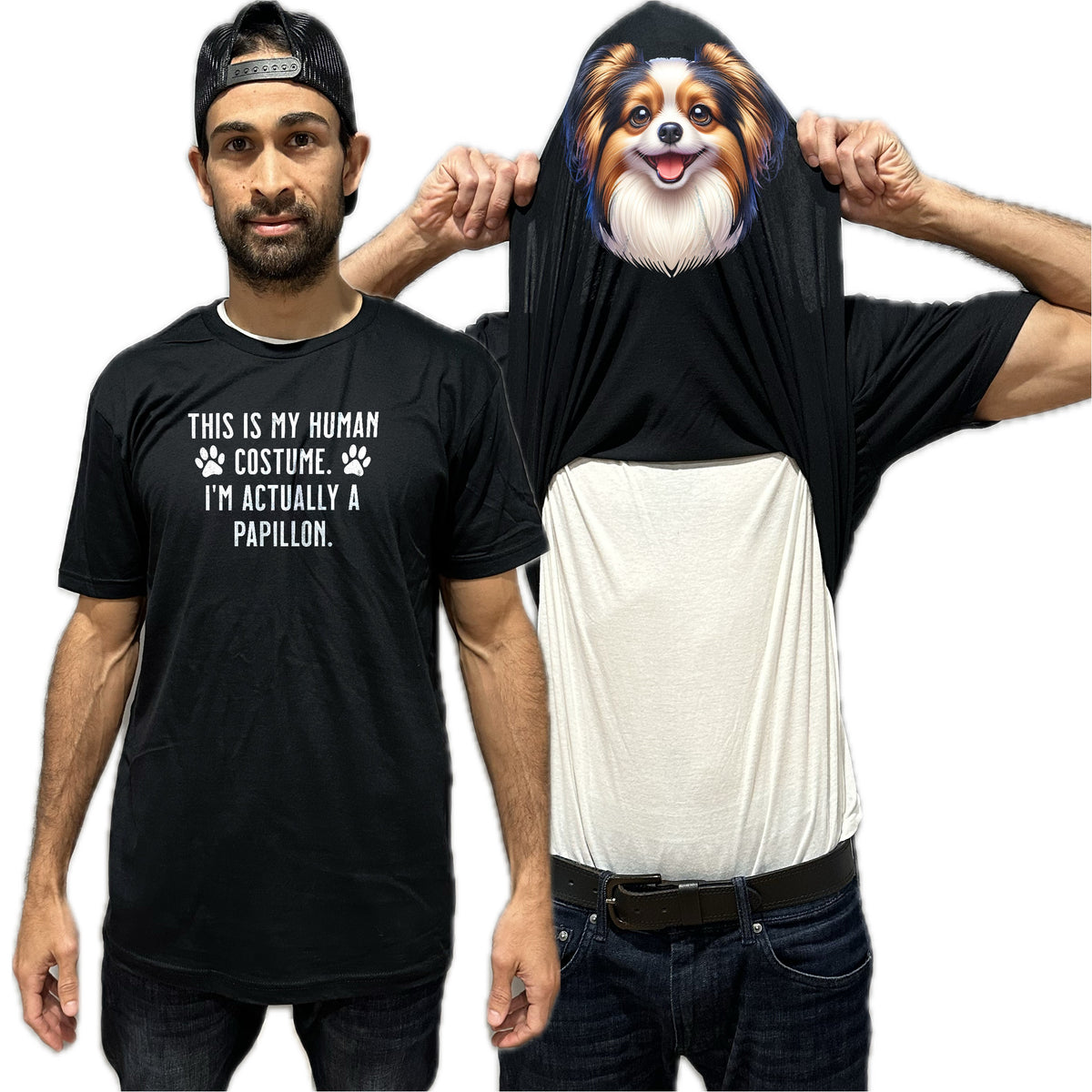 I'm Really A Papillon Flip Shirt - Funny Dog Owner T-Shirt Flip Tee