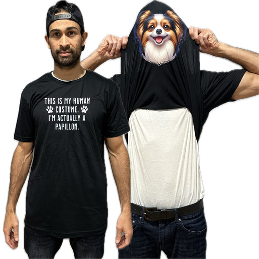 I'm Really A Papillon Flip Shirt - Funny Dog Owner T-Shirt Flip Tee