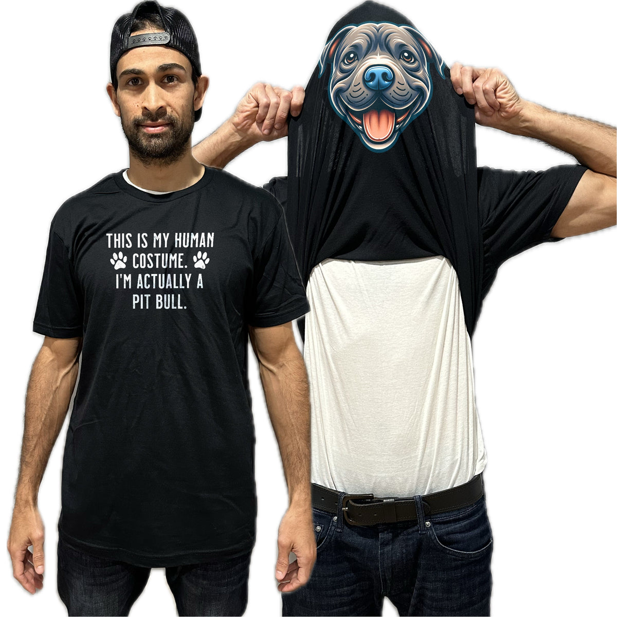 I'm Really A Pit Bull Flip Shirt - Funny Dog Owner T-Shirt Flip Tee