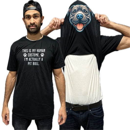 I'm Really A Pit Bull Flip Shirt - Funny Dog Owner T-Shirt Flip Tee