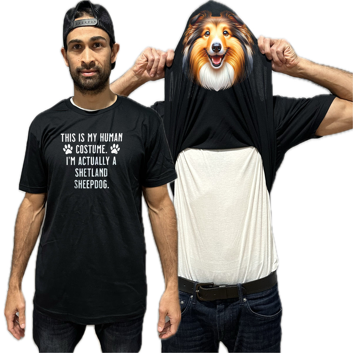 I'm Really A Shetland Sheepdog Flip Shirt - Funny Dog Owner T-Shirt Flip Tee