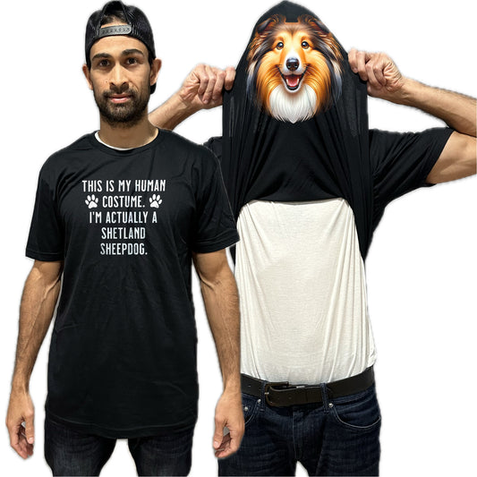 I'm Really A Shetland Sheepdog Flip Shirt - Funny Dog Owner T-Shirt Flip Tee
