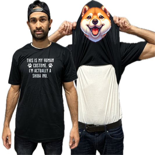 I'm Really A Shiba Inu Flip Shirt - Funny Dog Owner T-Shirt Flip Tee