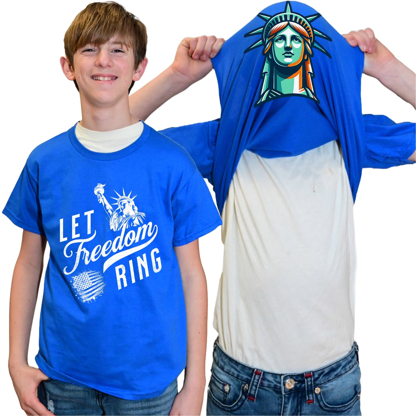 Let Freedom Ring Statue of Liberty Flip Shirt - 4th of July T-Shirt