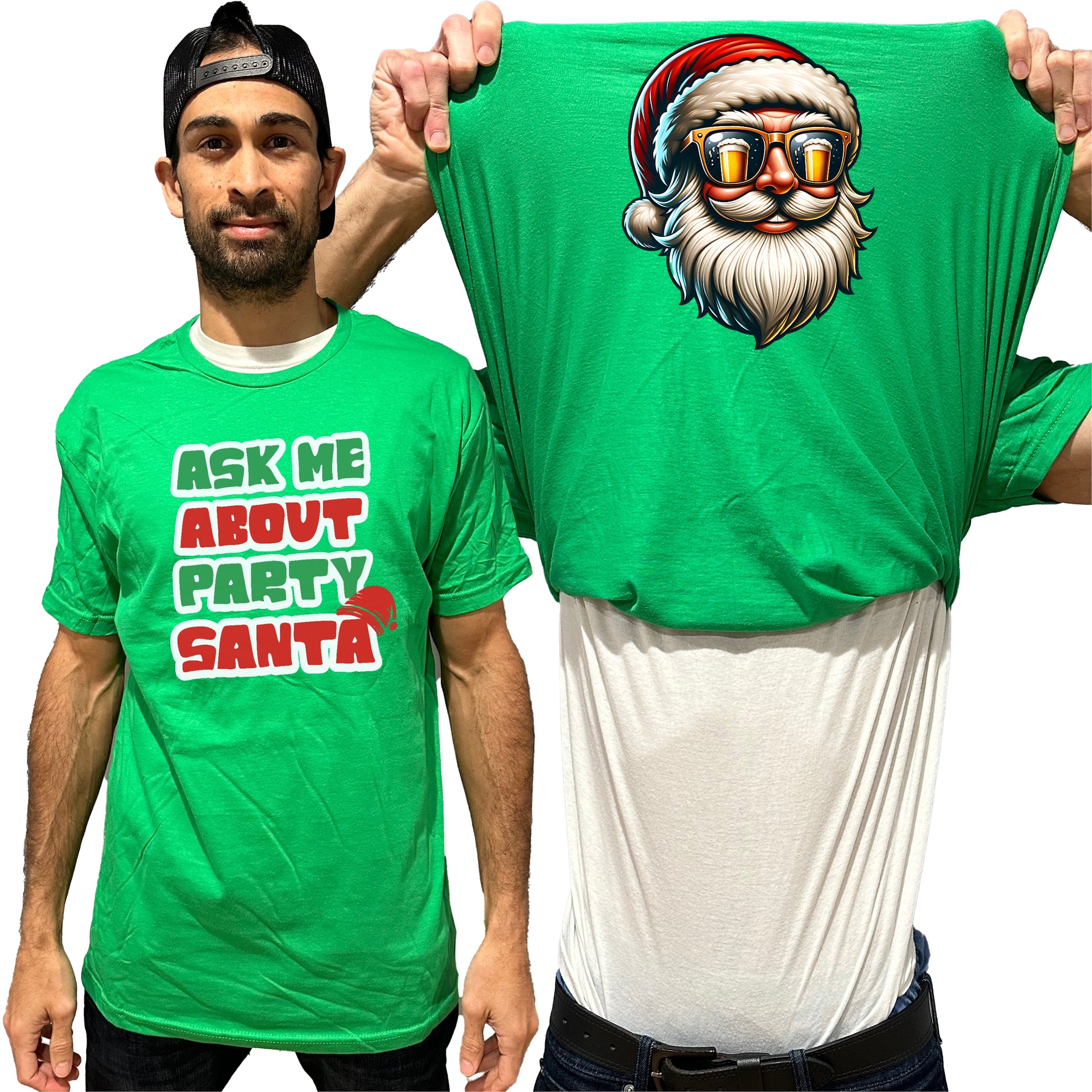 Ask Me About Party Santa Flip Shirt - Funny Christmas Party T-Shirt