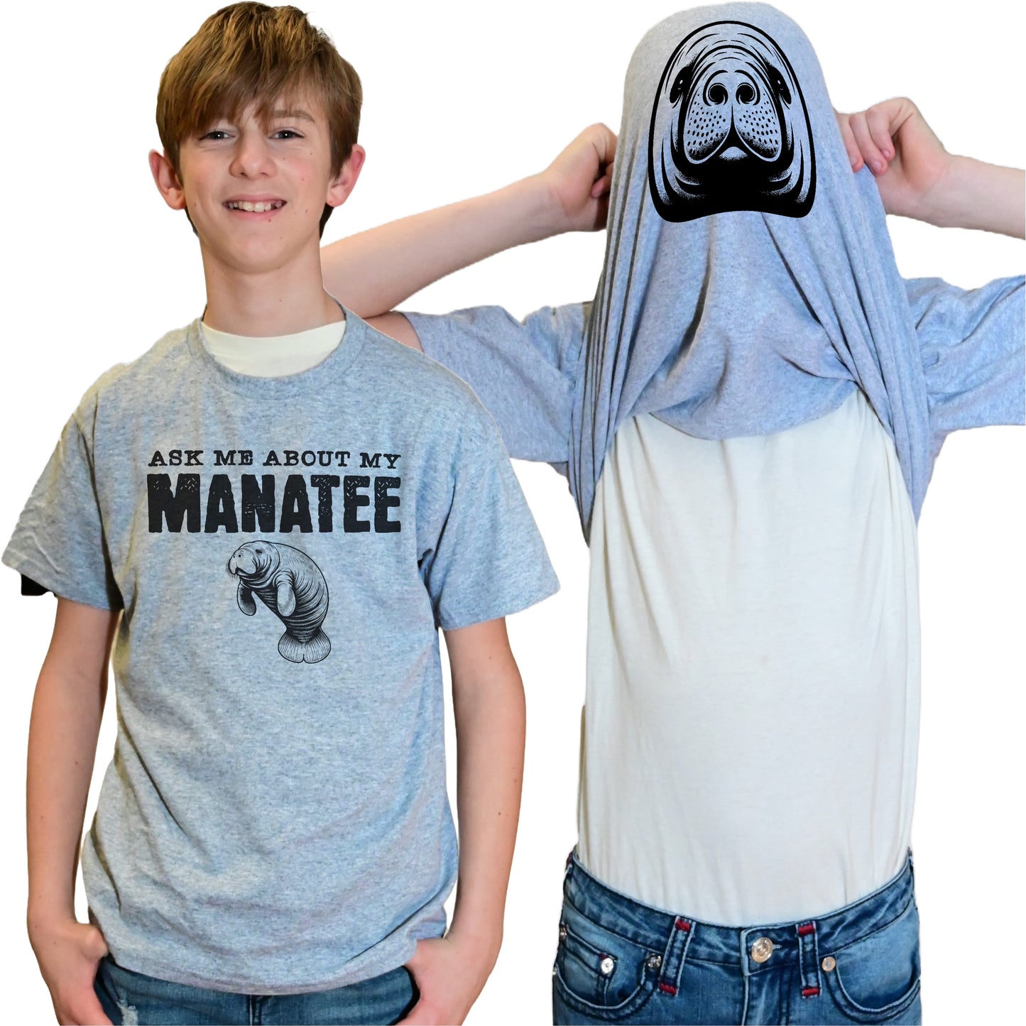 Ask Me About My Manatee Flip Shirt - Funny Animal T-Shirt Flip Tee