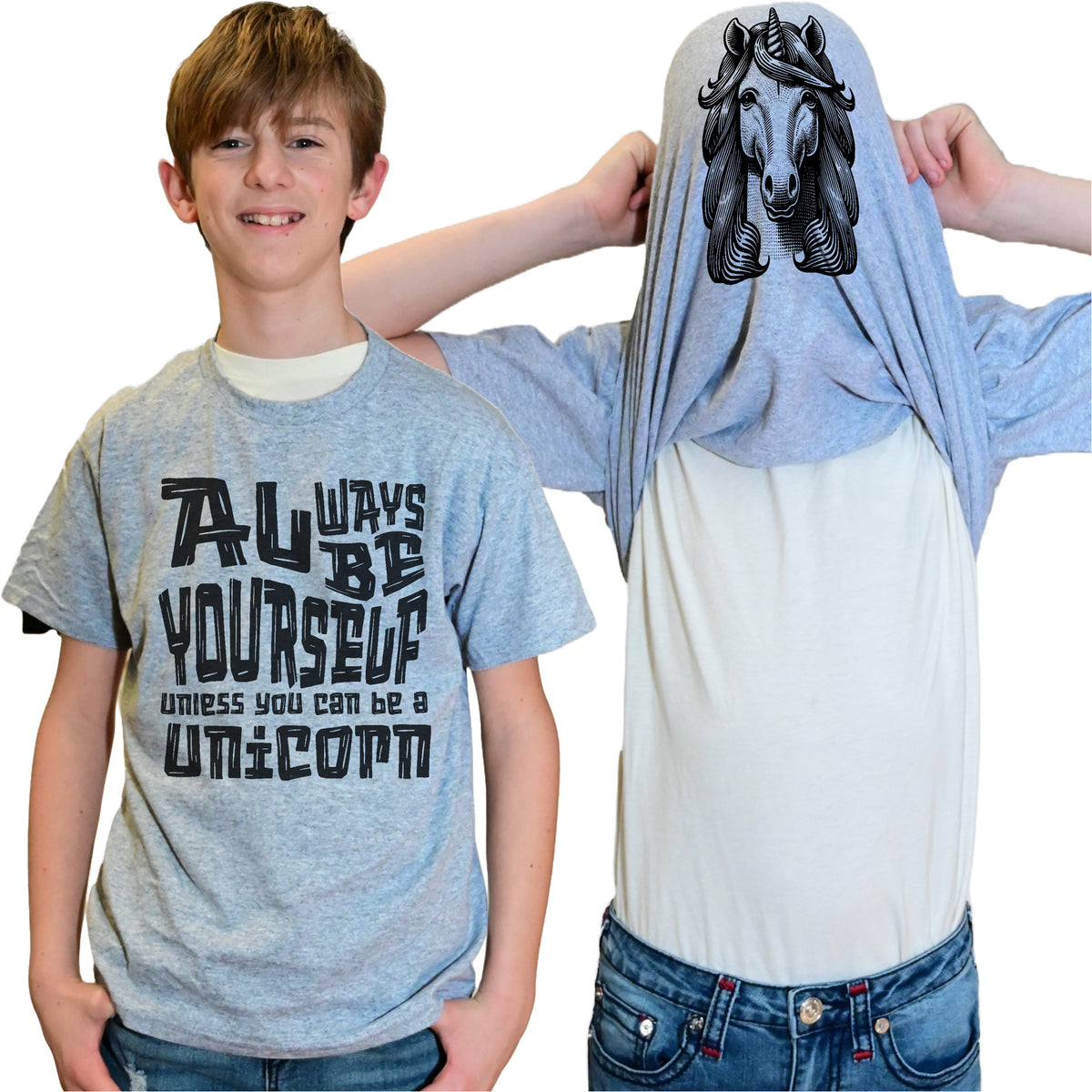 Always Be Yourself Unless You Can Be A Unicorn Flip Shirt - Funny Unicorn Face Flip Tee T-Shirt