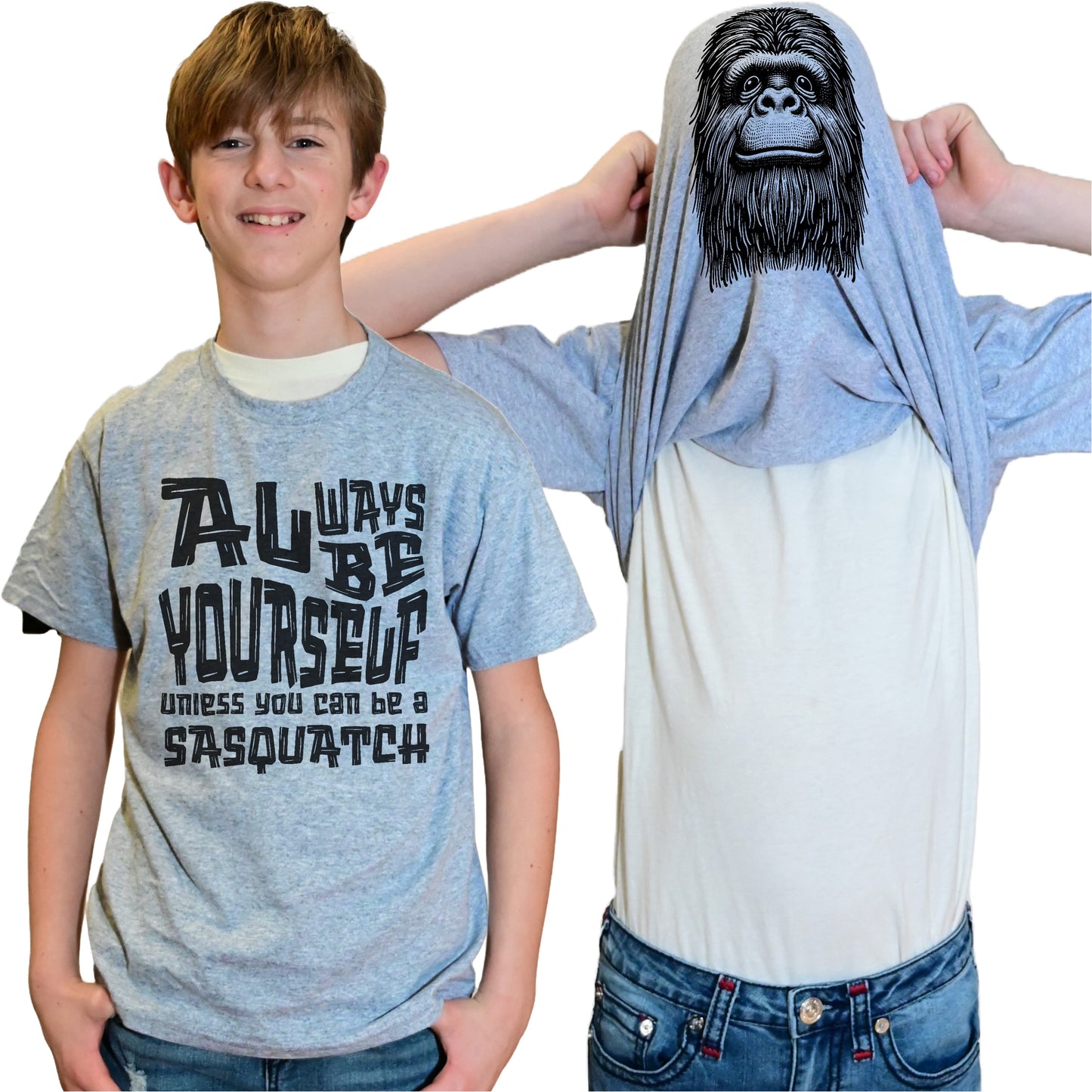 Always Be Yourself Unless You Can Be A Sasquatch Flip Shirt - Funny Bigfoot Face Flip Tee T-Shirt