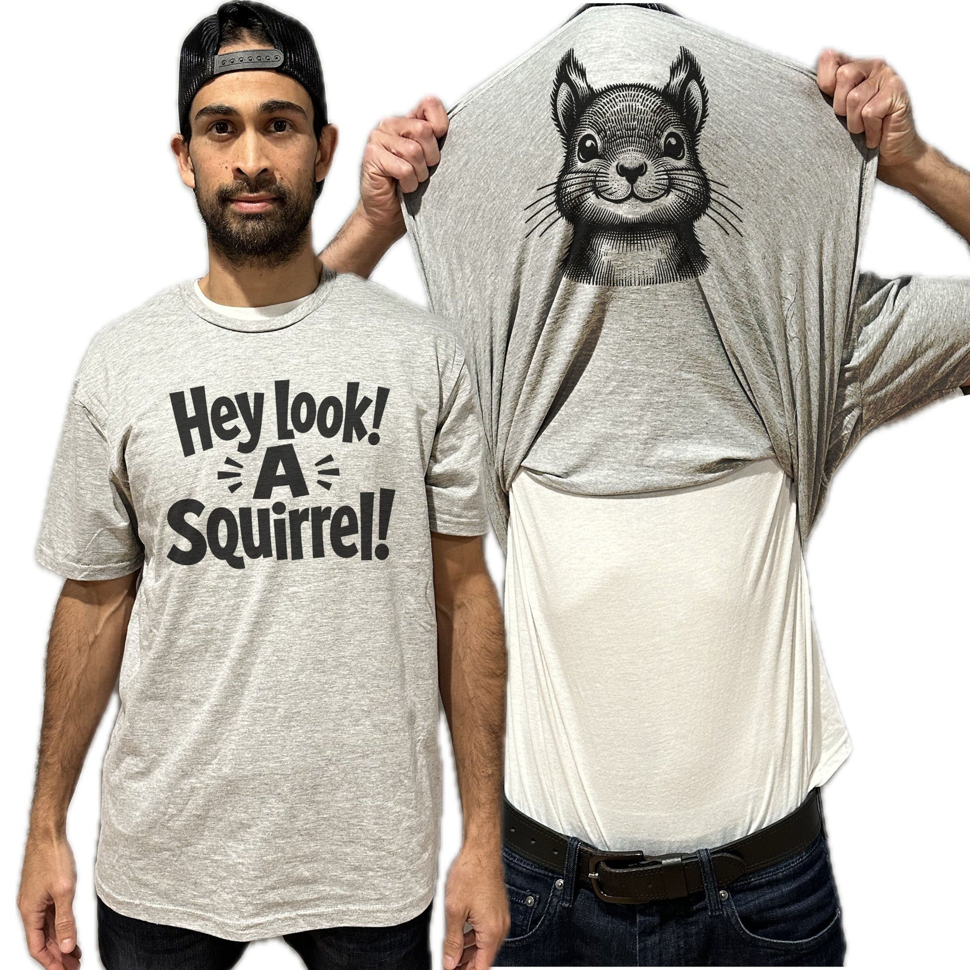 Hey Look! A Squirrel! Funny Flip Shirt -Funny ADHD Squirrel T-Shirt