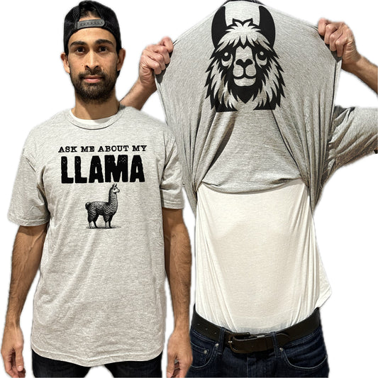 Ask Me About My Llama Flip Shirt - Funny Animal T-Shirt Flip Tee