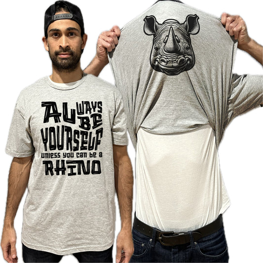 Always Be Yourself Unless You Can Be A Rhino Flip Shirt - Funny Rhinoceros Face Flip Tee T-Shirt