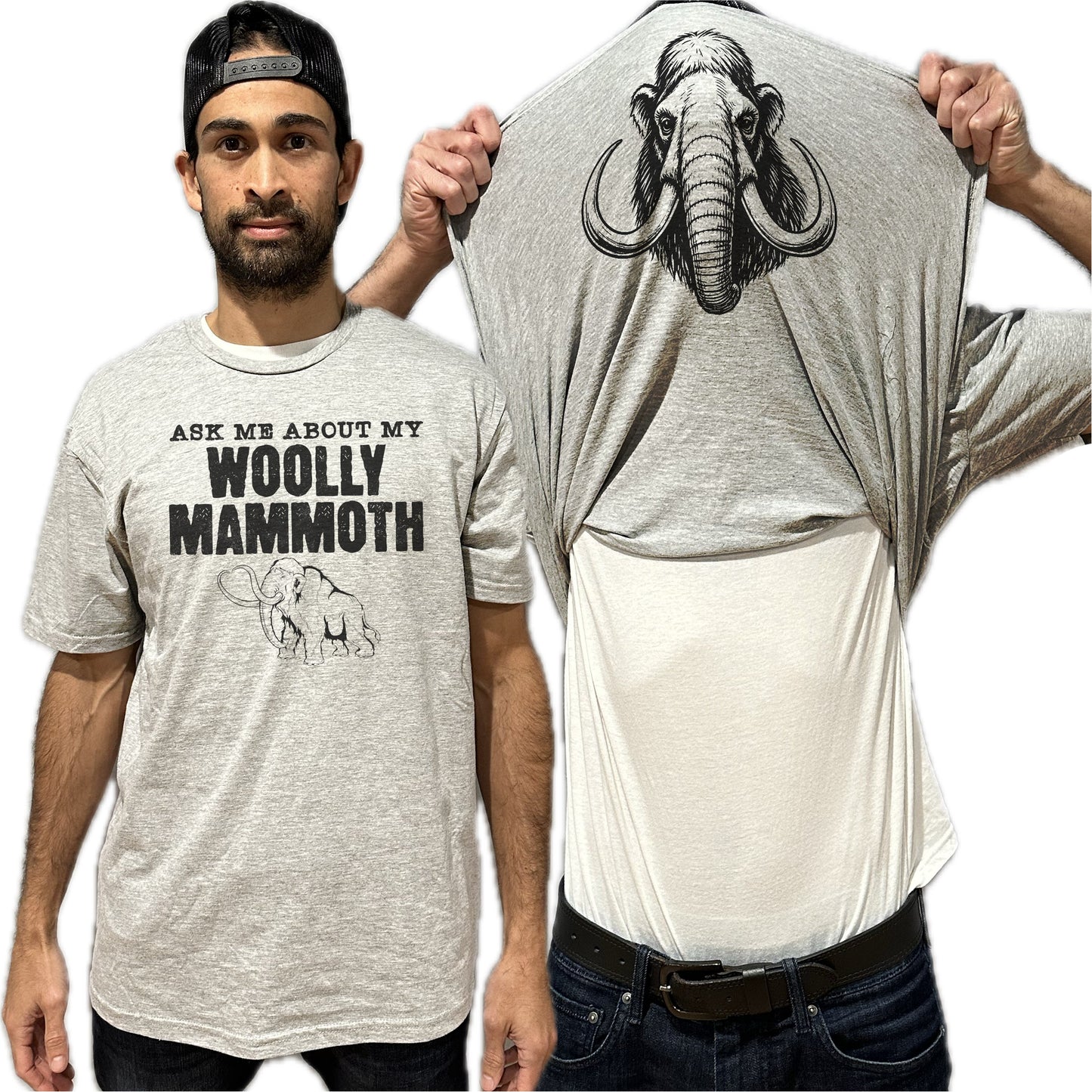 Ask Me About My Woolly Mammoth Flip Shirt - Funny Woolly Mammoth T-Shirt - Adult and Youth Sizes