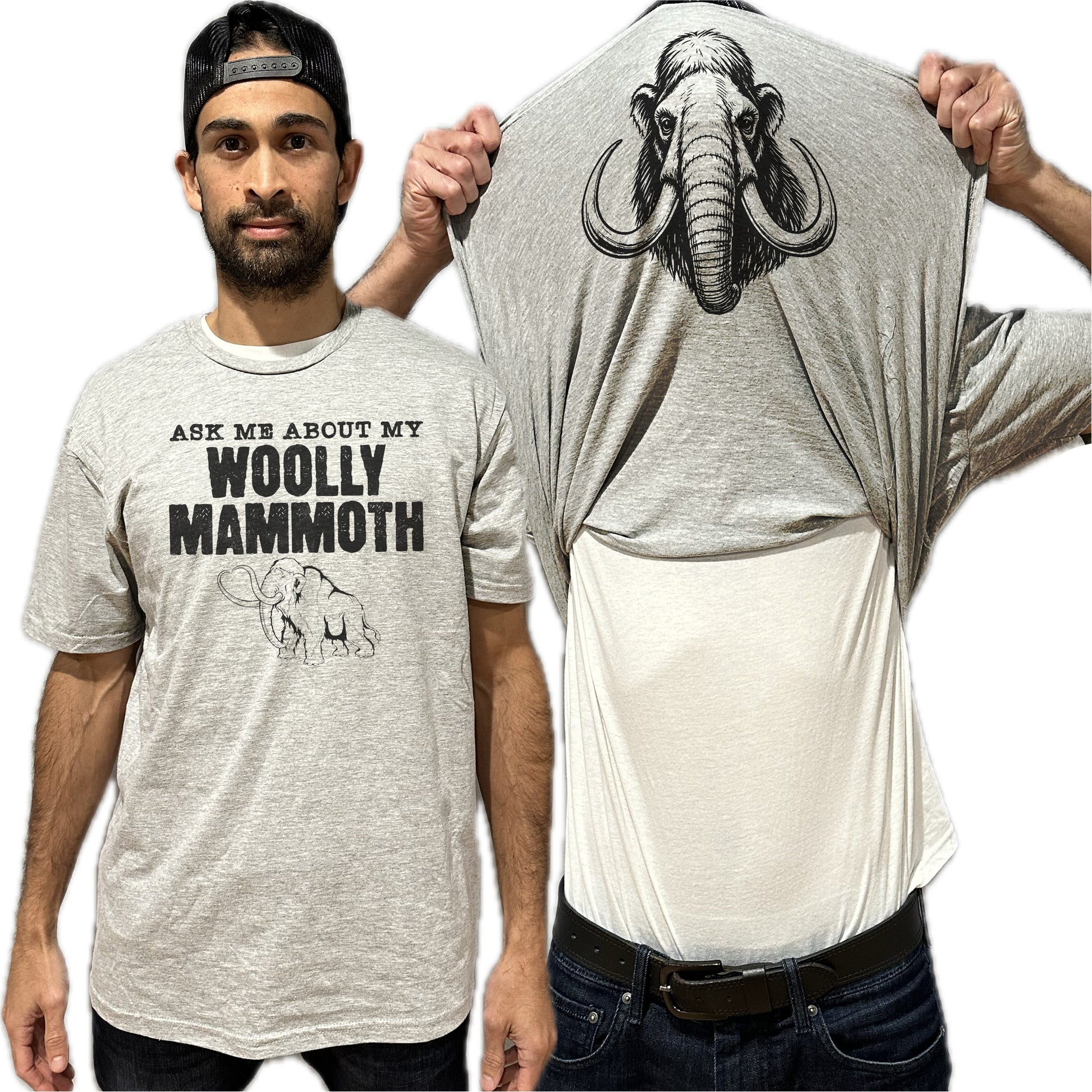 Ask Me About My Woolly Mammoth Flip Shirt - Funny Woolly Mammoth T-Shirt - Adult and Youth Sizes