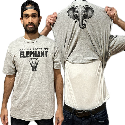 Ask Me About My Elephant Flip Shirt - Funny Elephant T-Shirt - Adult and Youth Sizes