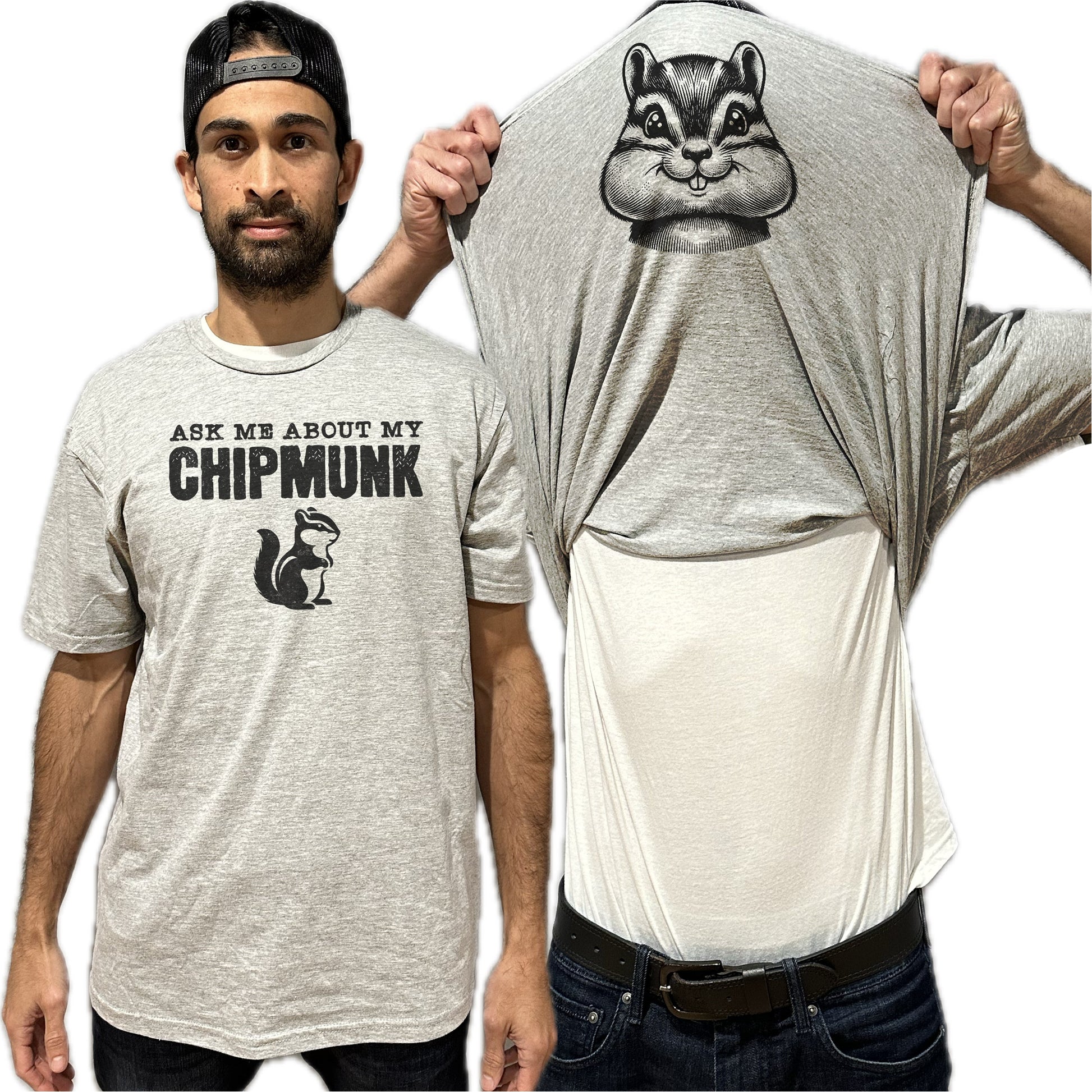 Ask Me About My Chipmunk Flip Shirt - Funny Chipmunk T-Shirt - Adult and Youth Sizes